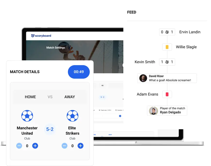 Match reports interface